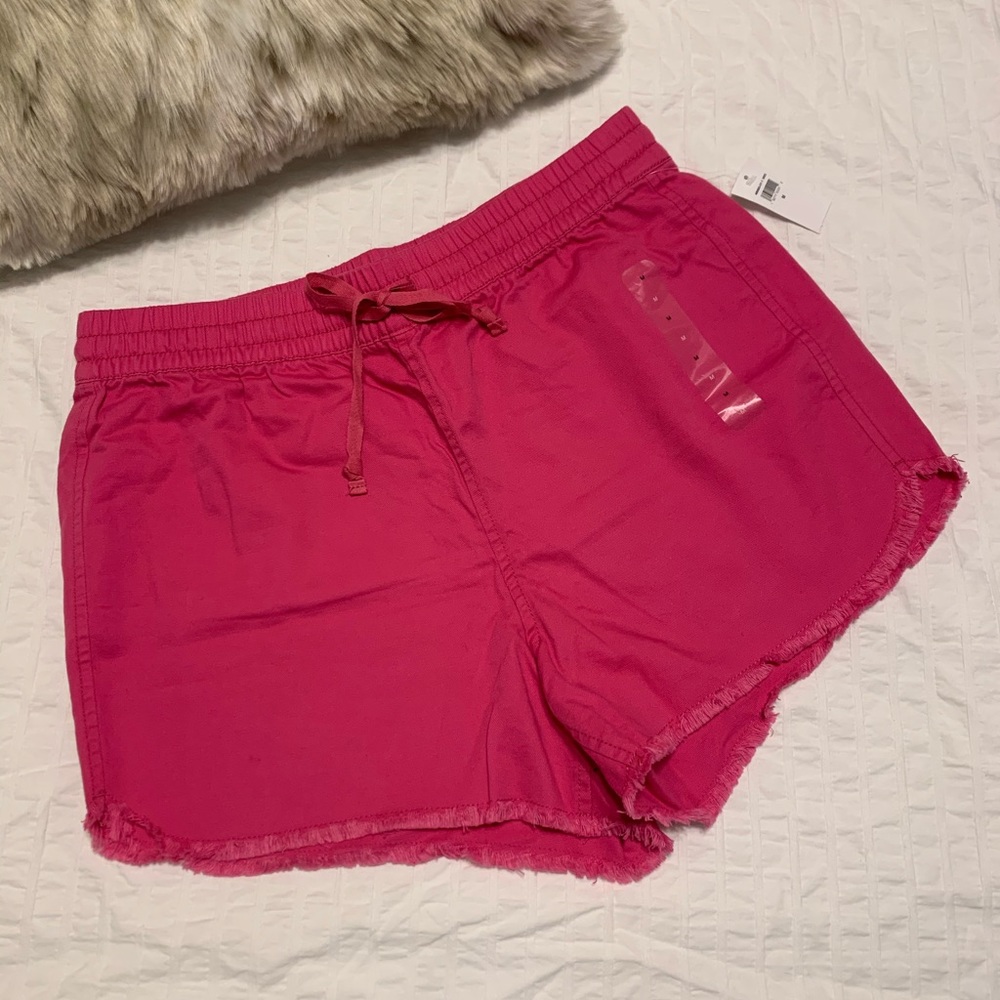 Hot Pink Chambray Fabric Distressed Lounge…